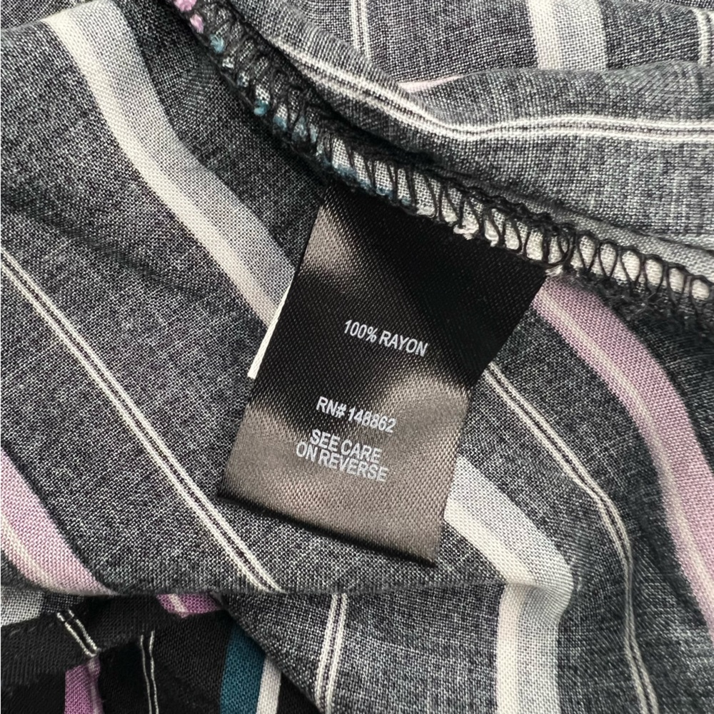 Torrid Striped Maxi Skirt Size 1 Pull On Black Purple - Picture 10 of 10